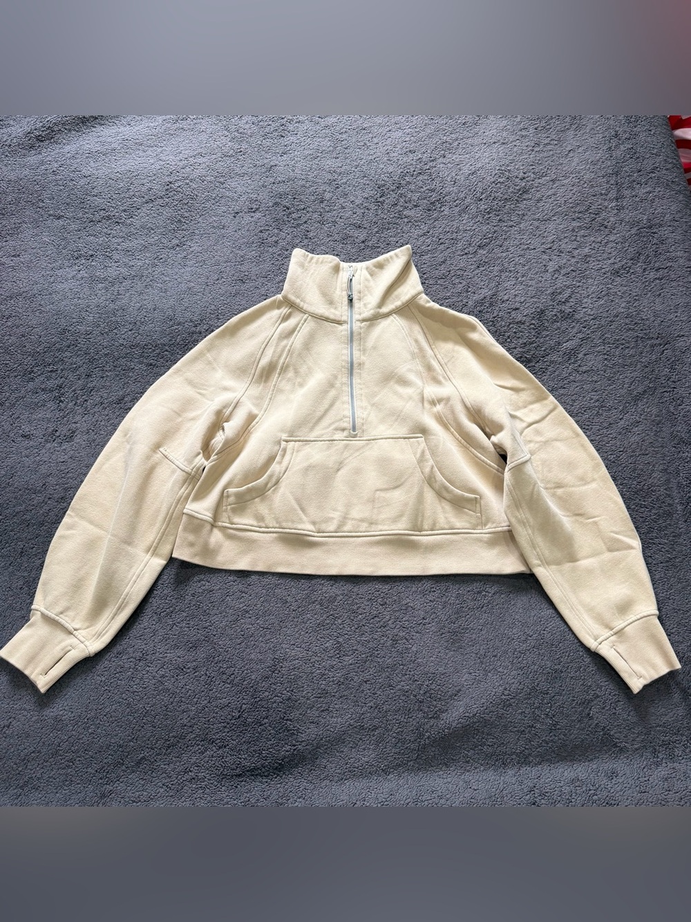 Lululemon Scuba Oversized Funnel Neck Half Zip XS/S Cream Beige Pullover